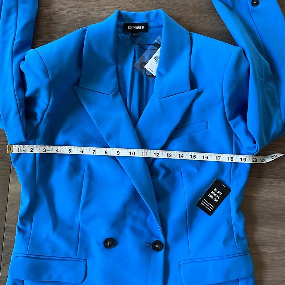 Express Electric Blue Double-Breasted Blazer - Picture 7 of 16